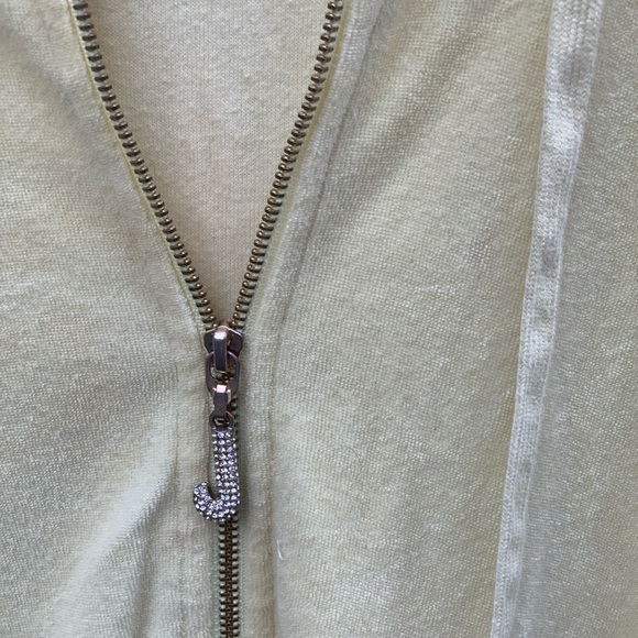 Yellow Terry Cloth Juicy Couture Zip Up Sweater - Picture 3 of 5